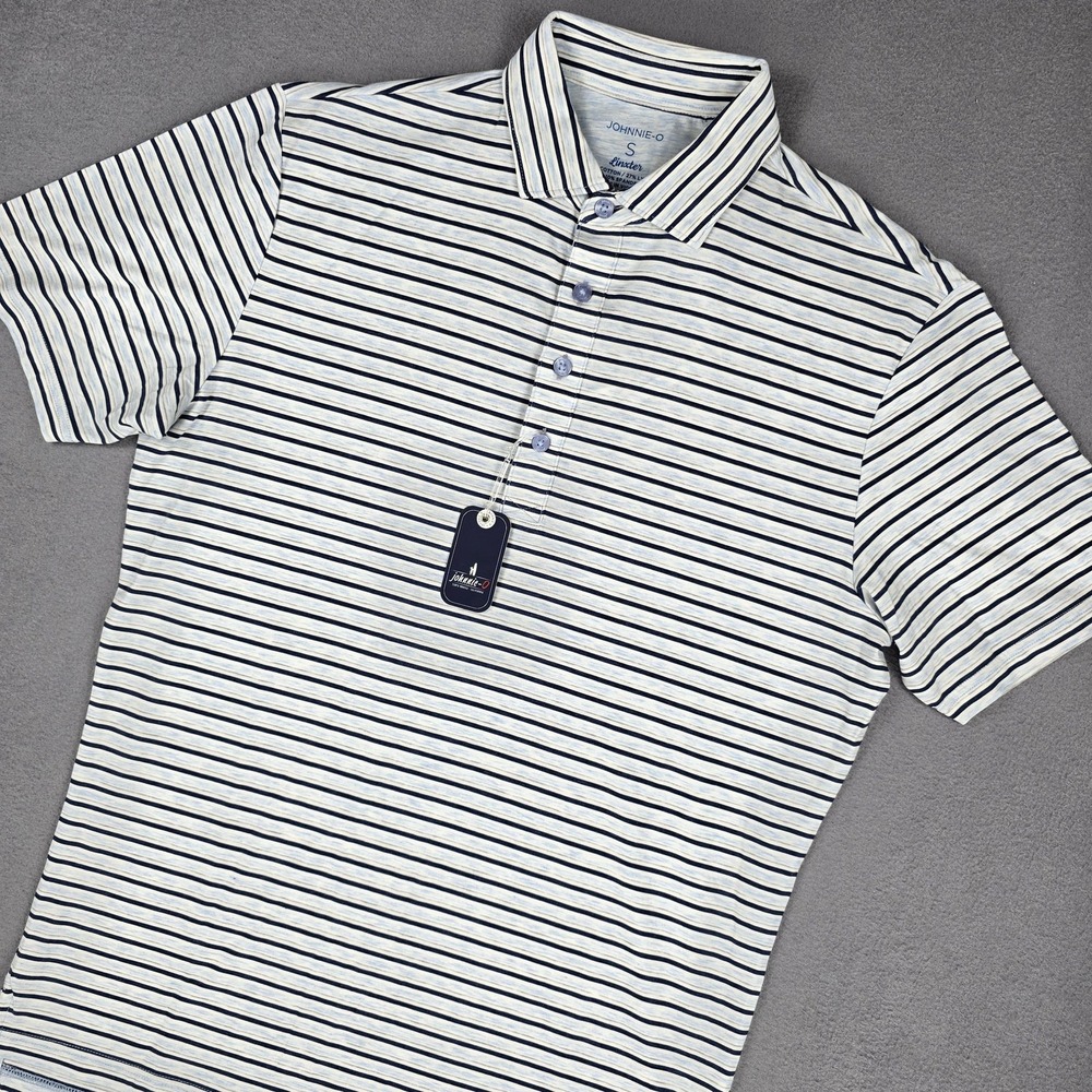 Johnnie-O Polo Shirt Mens Small Linxter Stuart Stripe Performance Golf Shirt